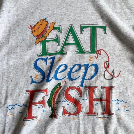 Fishing Printed Tee /  Ash L相当 / Used