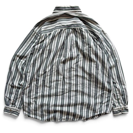 80's Eddie Bauer / Striped Field Shirt / XL / Used