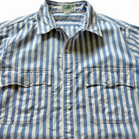 80-90's L.L.Bean / Striped Field Shirt / L / Used