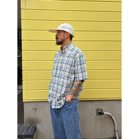 90's Eddie Bauer / Plaid Cotton Shirt / L / Used