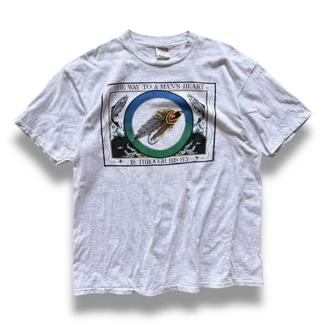 Made in USA / 90's Printed  Fly Trout Tee / Ash XL / Used