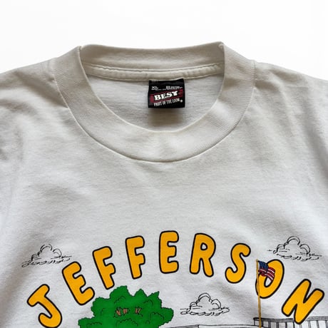 Made in USA / 90's Illustration Tee / White XL / Used