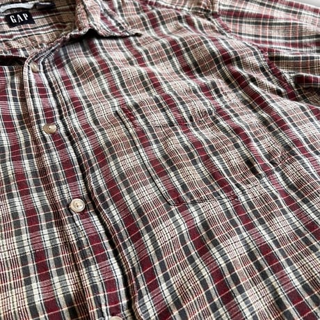 00's GAP / Plaid B.D.Shirt / XL / Used