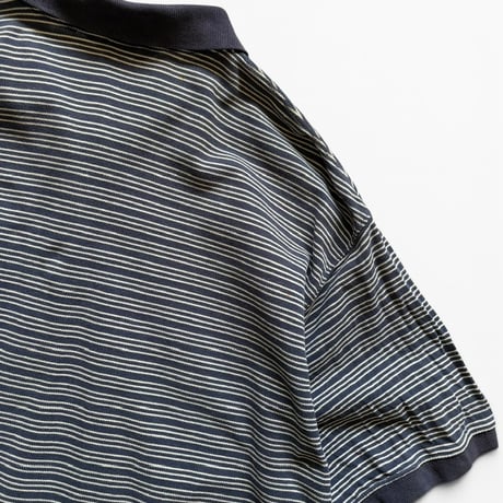 90's Eddie Bauer / Striped Polo Shirt / Navy XL / Used