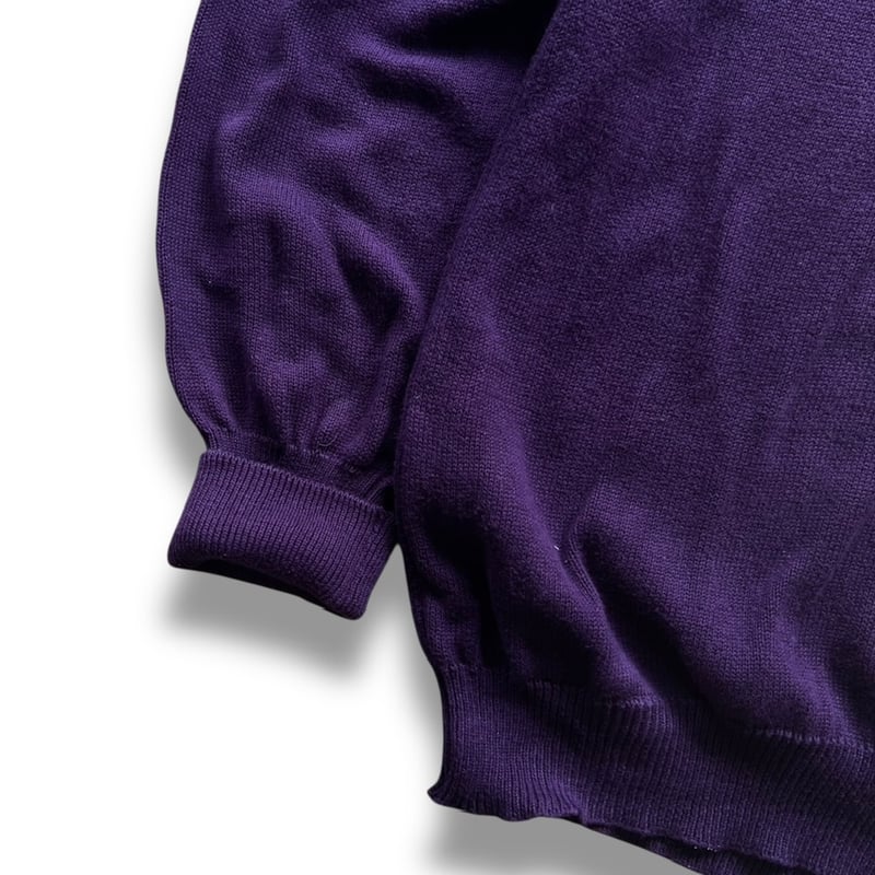 Made in USA / 80's L.L.Bean / Cotton V Neck Kni