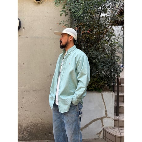RALPH LAUREN / "BLAKE" Plaid B.D.Shirt / Green L / Used