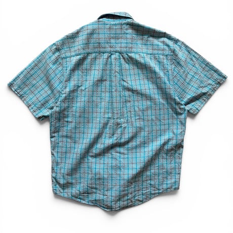 90's Eddie Bauer / Plaid Seersucker Shirt / S / Used