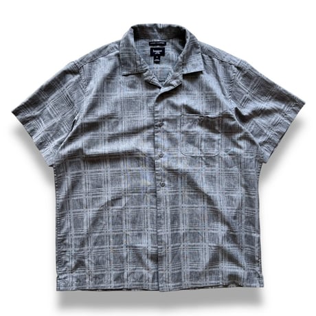haggar / Plaid Open Collared Shirt / Grey XL / Used