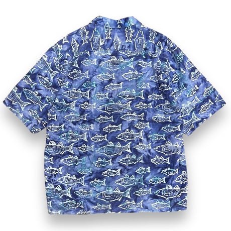 00's Columbia / Fish Patterned Open Color Shirt / L / Used