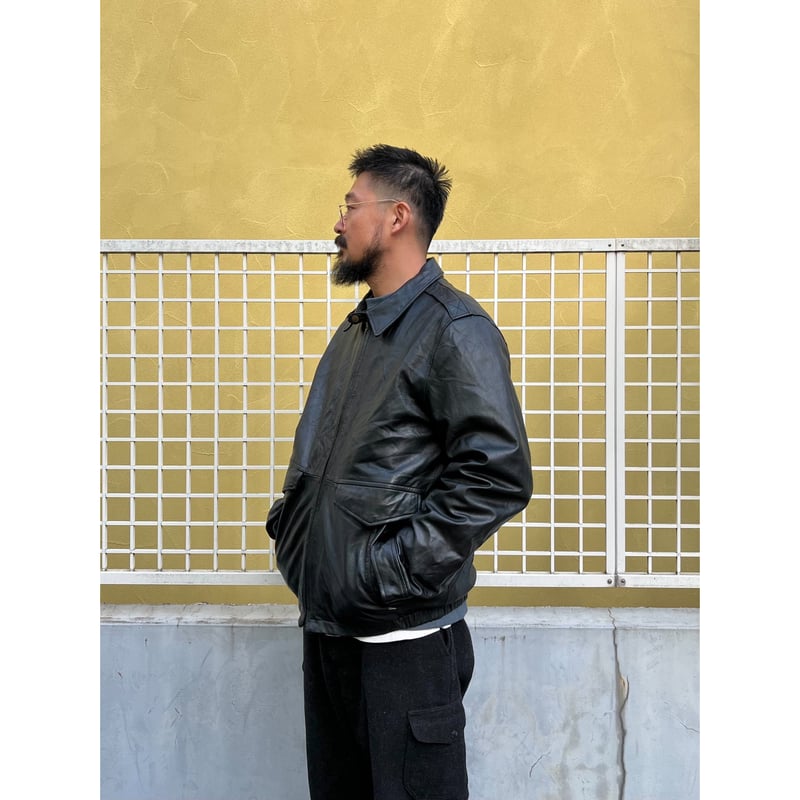 nautica / Leather Jacket / Black L / Used | Col