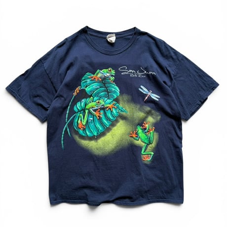 Frog Printed Tee / Navy XL / Used