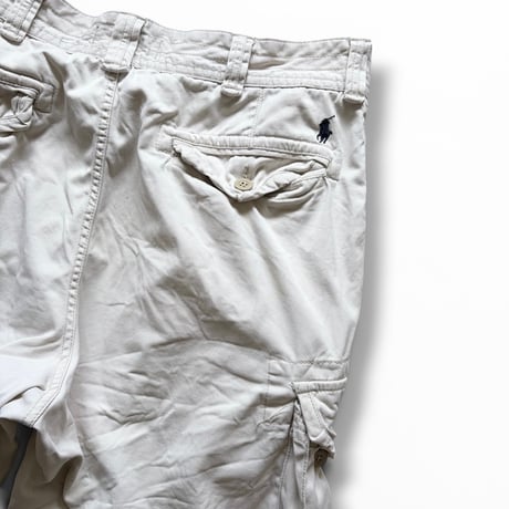 Polo by Ralph Lauren / Cotton Chino Cargo Shorts /  Ivory 40 / Used