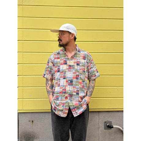ORVIS / Plaid Patch Work Shirt / L / Used