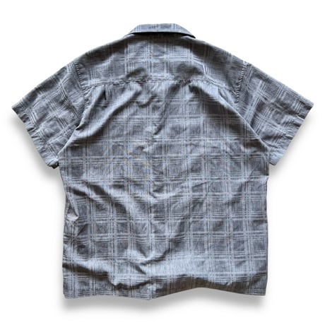 haggar / Plaid Open Collared Shirt / Grey XL / Used