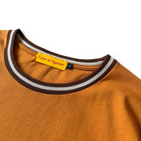 Color at Against Originals  / Border Rib Tee / Caramel Choco