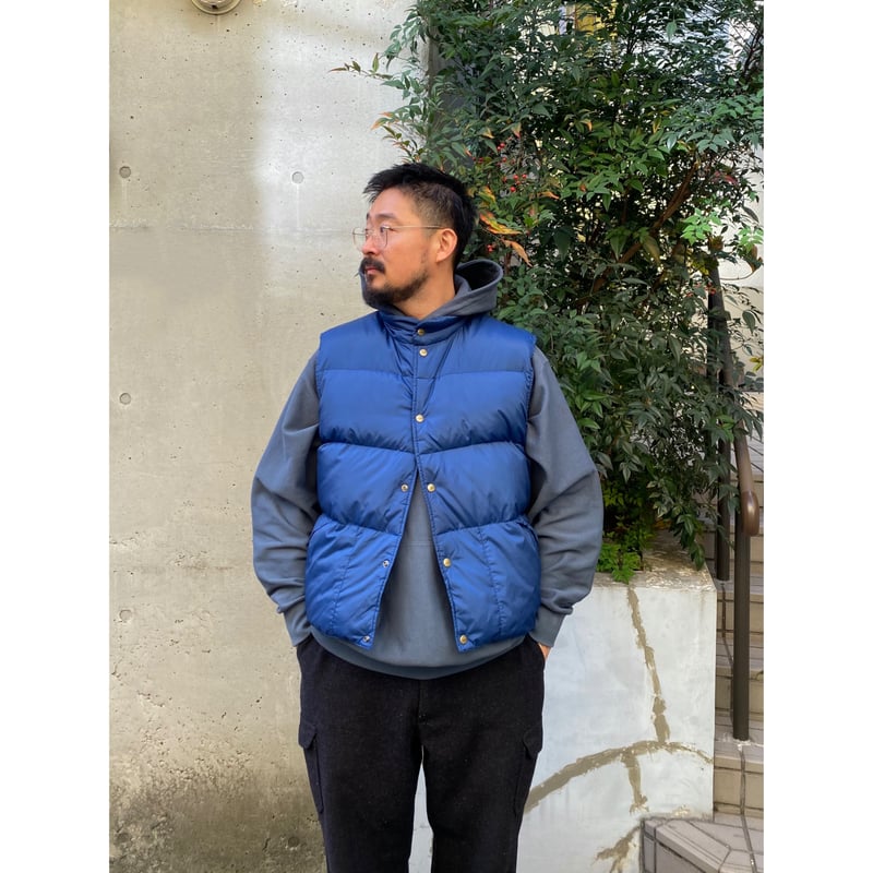 90's L.L.Bean / Nylon Down Vest / Navy L / Used