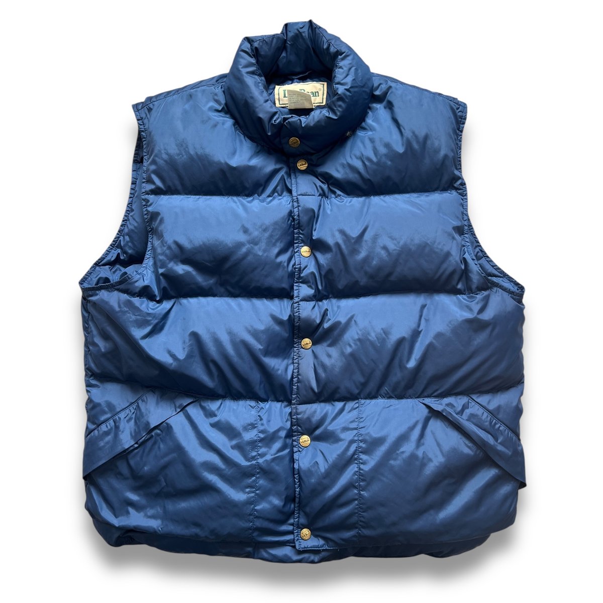 90's L.L.Bean / Nylon Down Vest / Navy L / Used