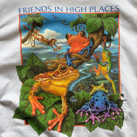 Made in USA / 90's Frog Printed Tee / White XL / Used