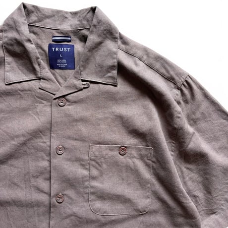 TRUST / Open Collared Shirt / Brown L / Used