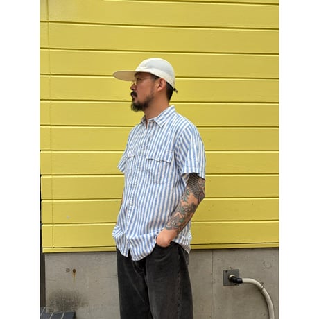 80-90's L.L.Bean / Striped Field Shirt / L / Used