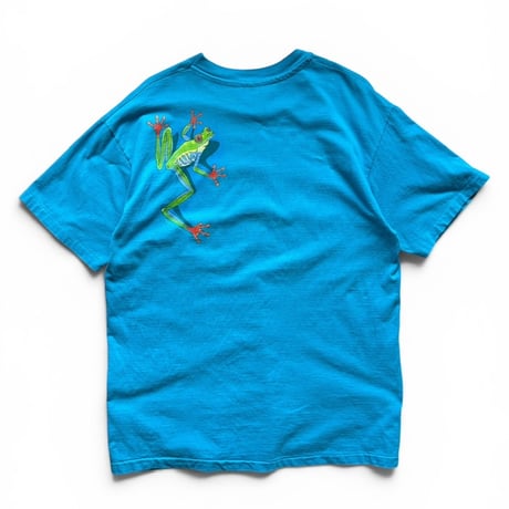 Made in USA / 90's Frog Printed Tee / Blue L / Used