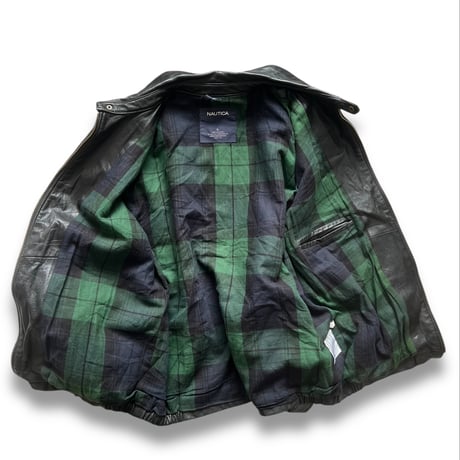 nautica / Leather Jacket / Black L / Used