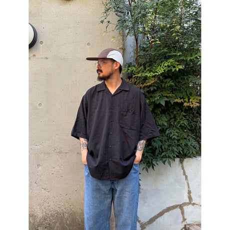 TRUST / Open Collared Shirt / Black 2XL / Used