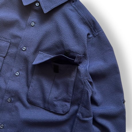 Color at Against Originals / Seersucker Field Shirt / Navy