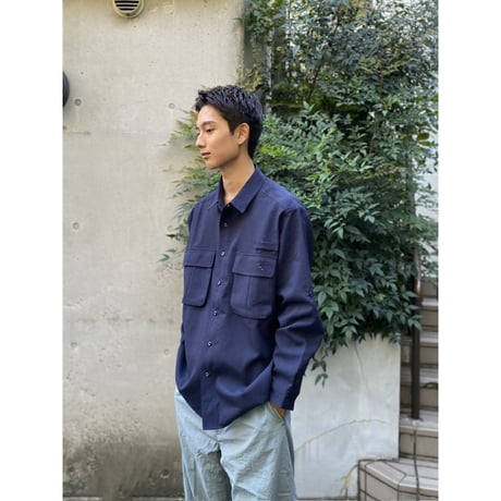 Color at Against Originals / Seersucker Field Shirt / Navy