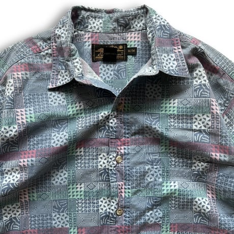 80's Eddie Bauer / Patterned Cotton Shirt / M / Used
