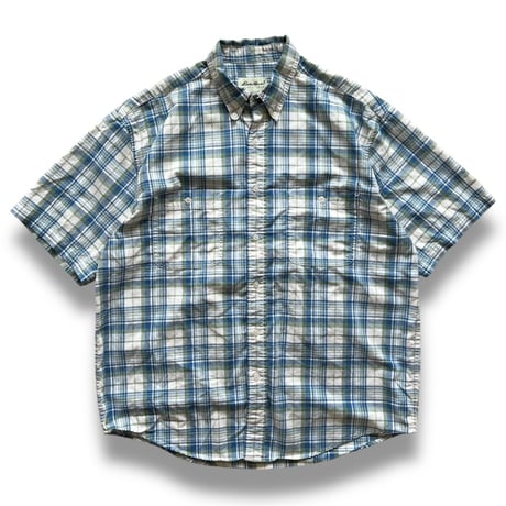 90's Eddie Bauer / Plaid Cotton Shirt / L / Used