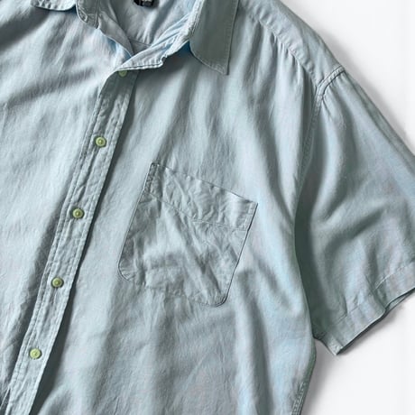 00's Eddie Bauer / Linen Shirt / Lt.Blue L / Used