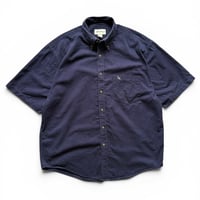 00's Eddie Bauer / Pocketed B.D.Shirt / Navy L / Used