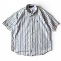 Ralph Lauren / "BLAIRE" Striped Seersucker B.D.Shirt / XL / Used