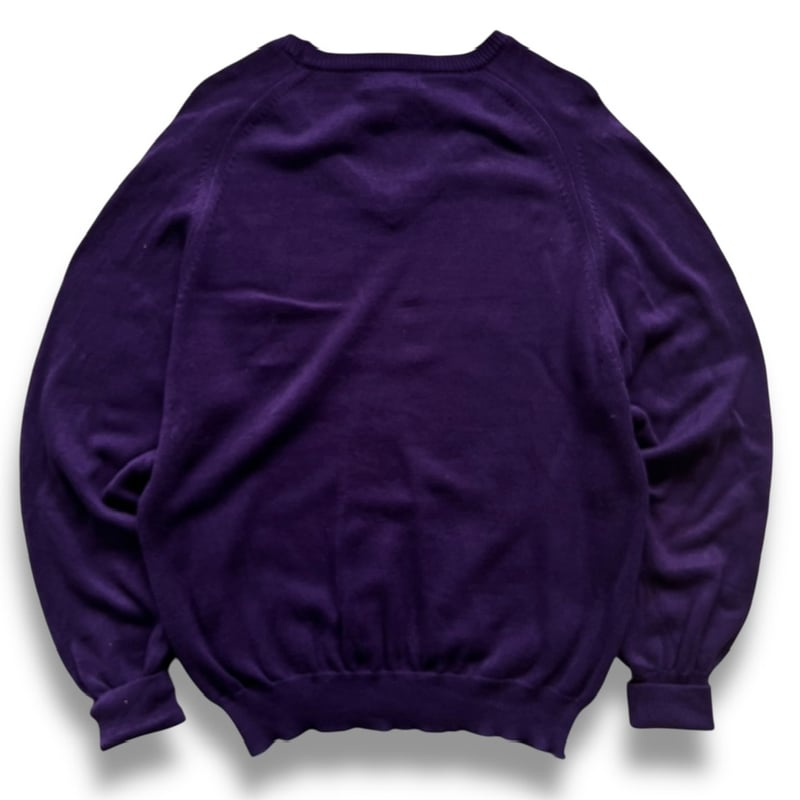 Made in USA / 80's L.L.Bean / Cotton V Neck Kni