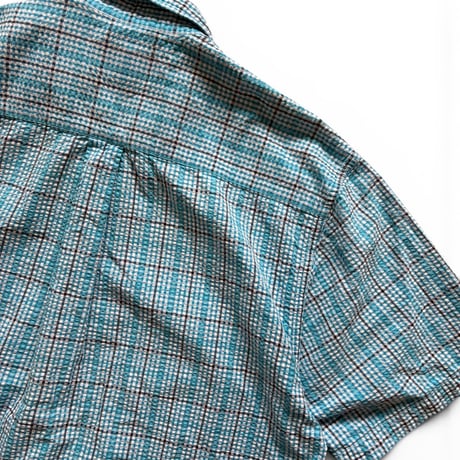 90's Eddie Bauer / Plaid Seersucker Shirt / S / Used