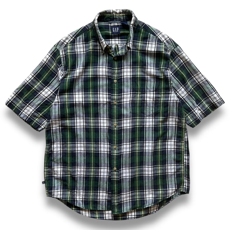 トップス 00s OLD GAP check shirt Green 00s OLD GAP check shirt Green - メルカリ