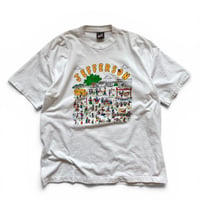 Made in USA / 90's Illustration Tee / White XL / Used