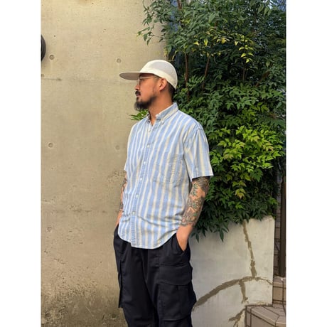 Made in CANADA / 80-90's L.L.Bean / Striped B.D.Shirt / M / Used