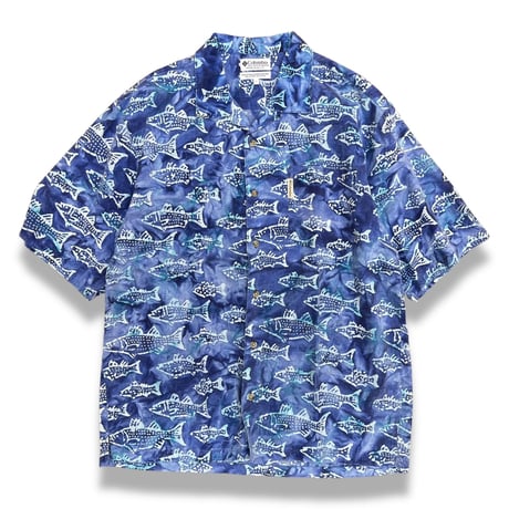 00's Columbia / Fish Patterned Open Color Shirt / L / Used