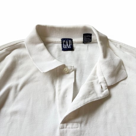 90's GAP / Polo Shirt / White L / Used