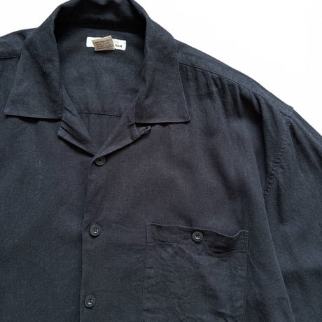 TRUST / Open Collared Shirt / Black 2XL / Used