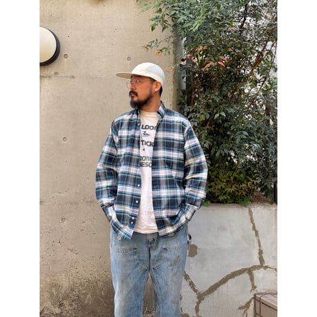 Made in USA / 80's L.L.Bean / Plaid Shirt / 16(L) / Used