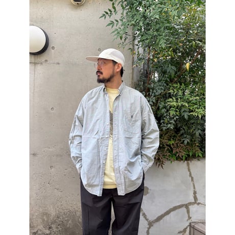 Ralph Lauren / "BIG SHIRT" Plaid B.D.Shirt / Grey L / Used