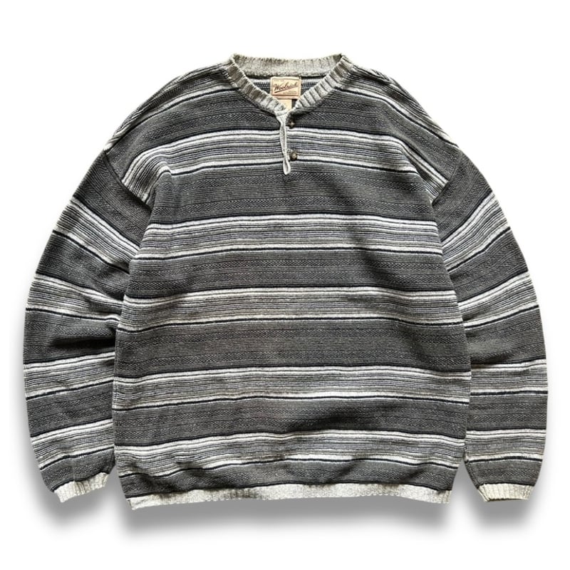 Made in USA / 90's Woolrich / Henley Neck Cotto