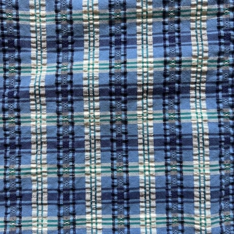 Made in USA / 80's L.L.Bean / Plaid Seersucker Shirt / XL / Used
