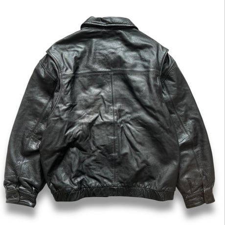 90's STJOHN'S BAY / Quilting Lined Leather Jacket / Black XL / Used