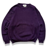 90's Eddie Bauer / Pullover Cotton Knit / Purple M / Used