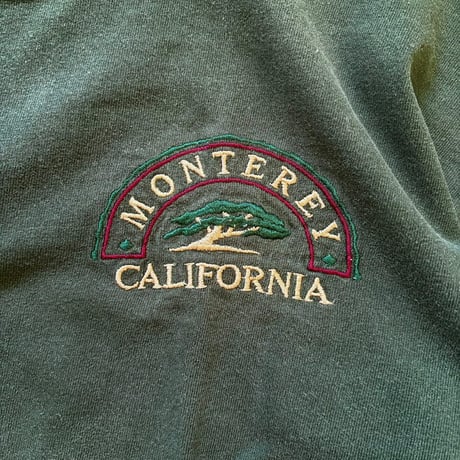 Made in USA / embroidered MONTEREY Tee / Forest L / Used