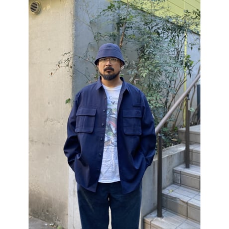 Color at Against Originals / Seersucker Field Shirt / Navy